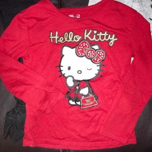 Hello Kitty Girls Size 6 Red Long-sleeve Shirt